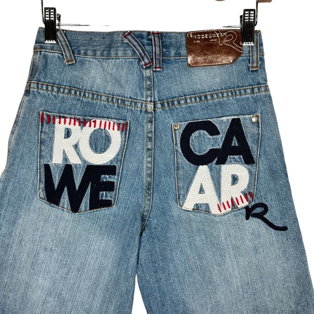 VTG Roca Wear Boys Blue Denim Hip Hop Straight Leg Authentic Jean Shorts Size 10 - Picture 4 of 13